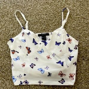 Middrift white butterfly tank